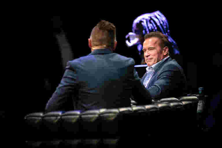 Stage interview with Arnold Schwarzenegger